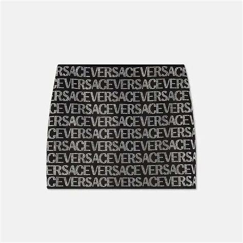 versace allover logo printed mini skirt|net a porter Versace skirt.